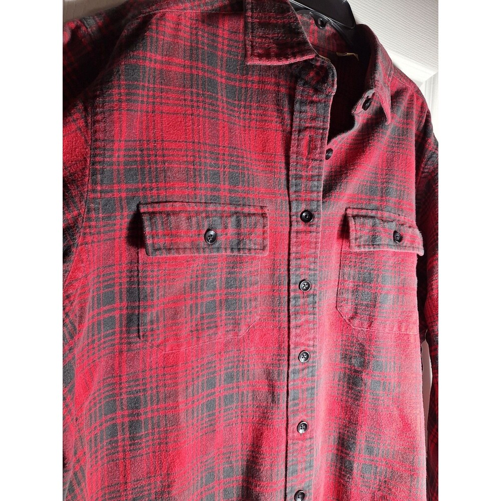 L.L. Bean Womens XL Red Flannel Vintage 90s/80s Button Front Shirt Thick - Picture 4 of 14